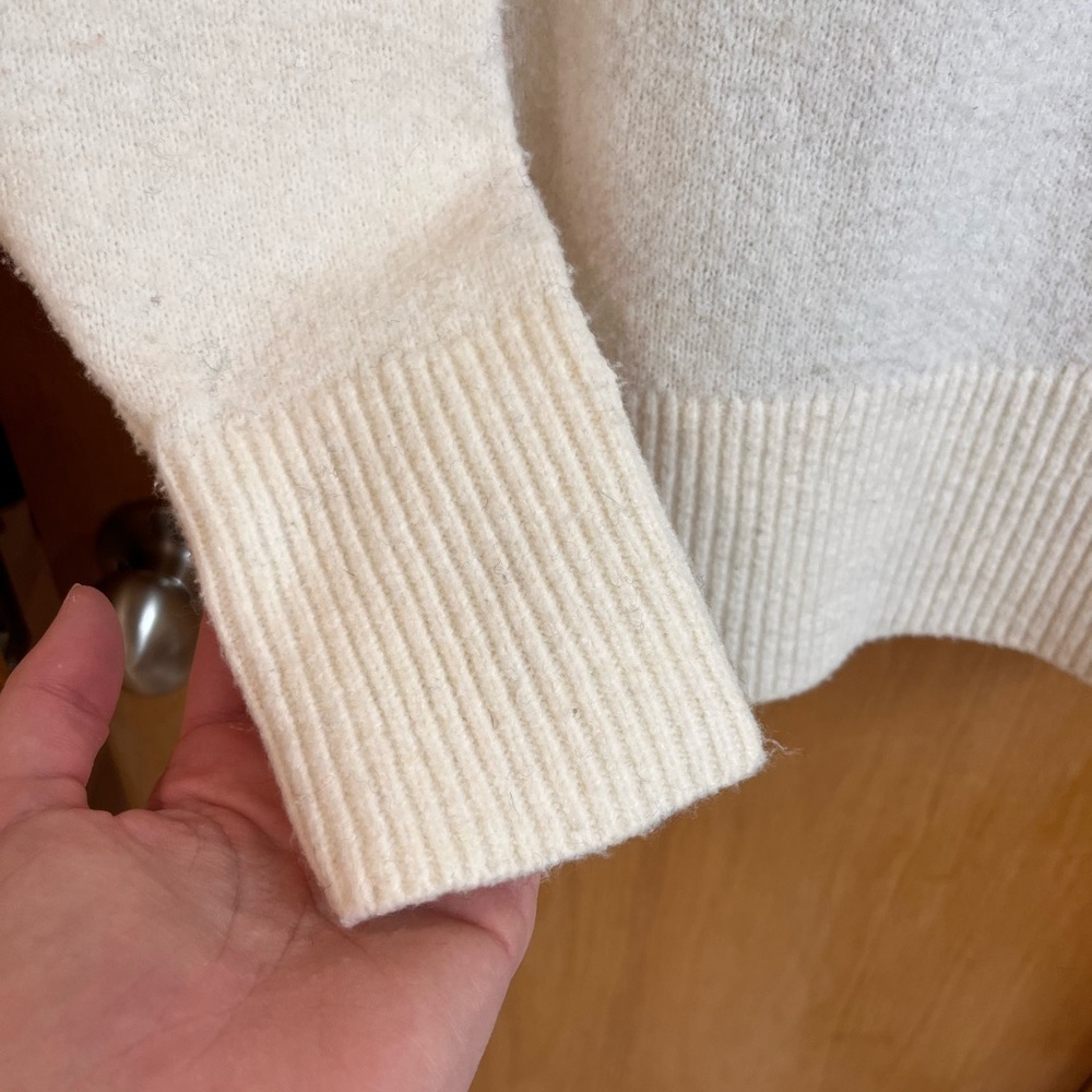 Aerie Womens Oversized Cream Soft Crew Neck Sweater - Picture 4 of 7